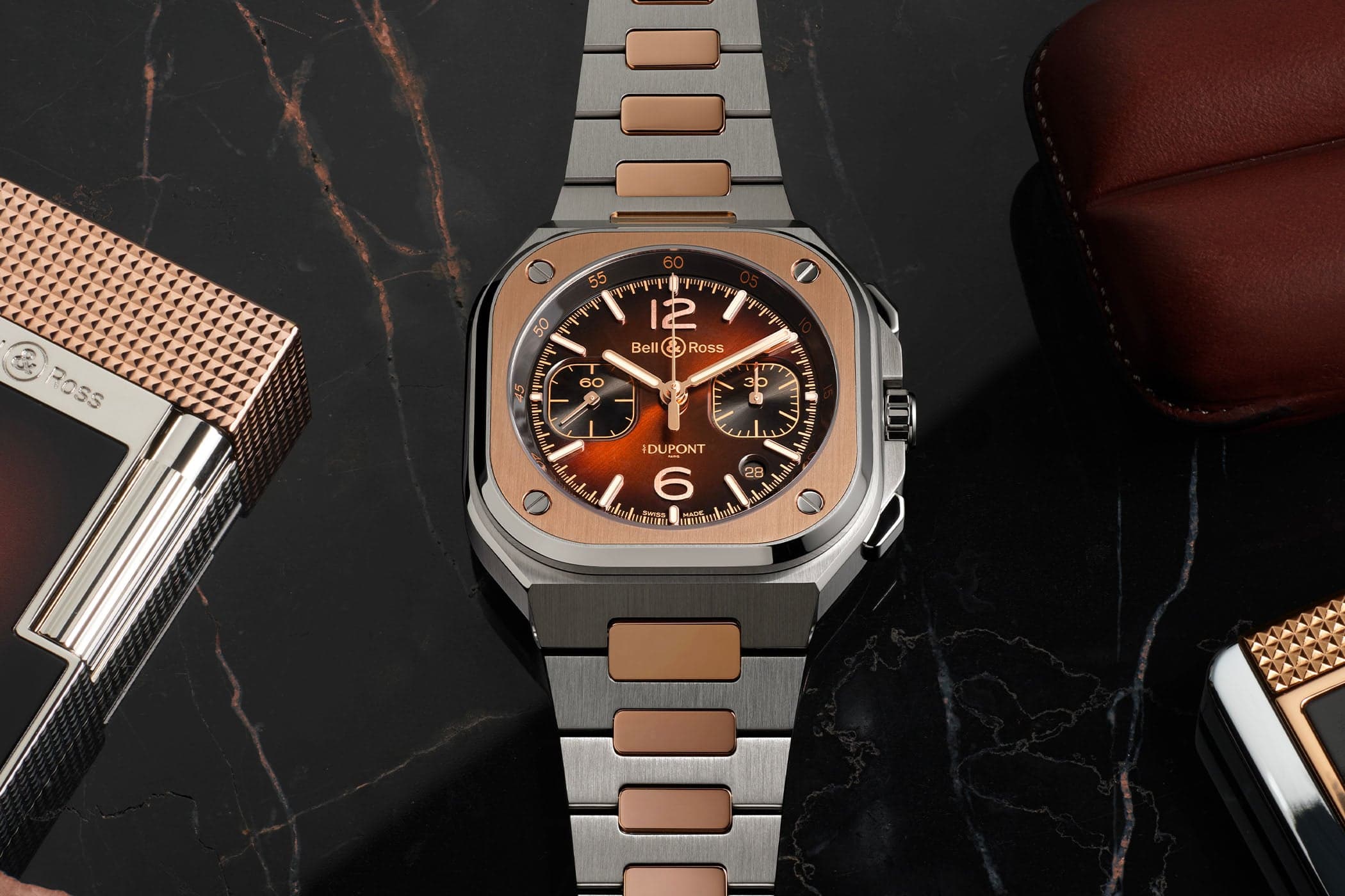 Bell & Ross BR-05 Chrono S.T. Dupont: A Steel-and-Gold Cigar Chronograph With Its Own Humidor, Limited to 150