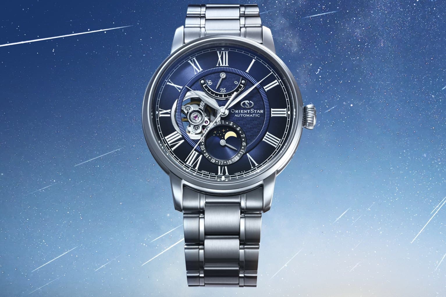 Orient Star M45 F7 Mechanical Moon Phase: A New In-House Moon Phase With Power Reserve and a Semi-Skeleton Dial From Around GBP 1,700