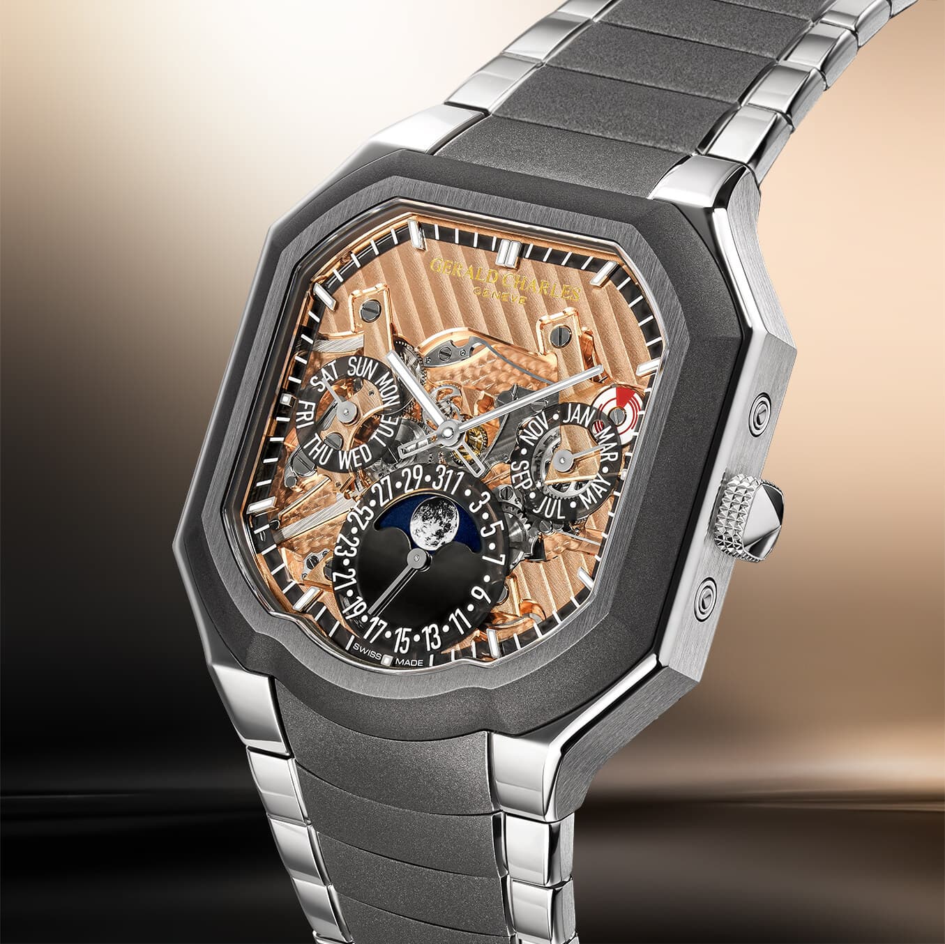 97 غراماً من العبقرية: جيرالد تشارلز يحشو تقويماً دائماً في تيتانيوم بوزن ريشة