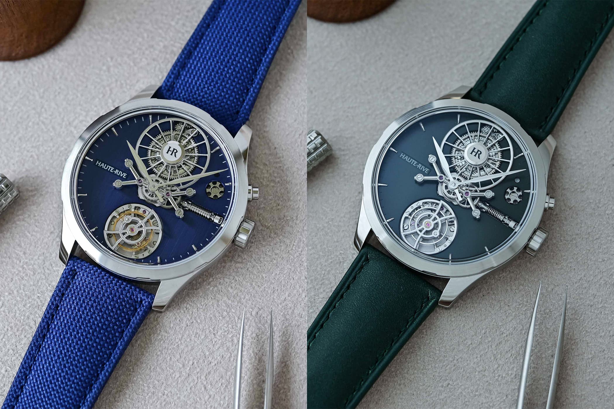 Haute-Rive Honoris Strato Verde & Strato Blu — The 1,000-Hour Indie Tourbillon Finally Arrives in Steel