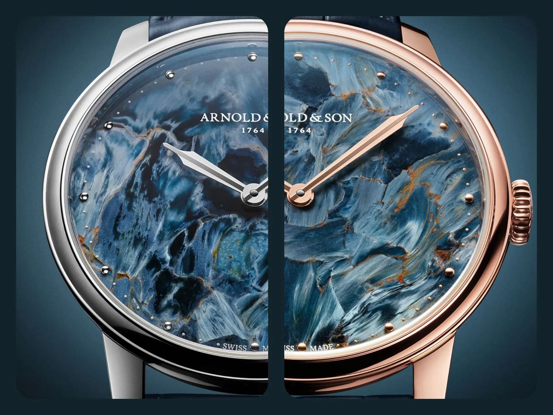 Arnold & Son HM Pietersite: A Stone-Dial Ultra-Thin in Steel and Red Gold (CHF 16,200 / 27,100)