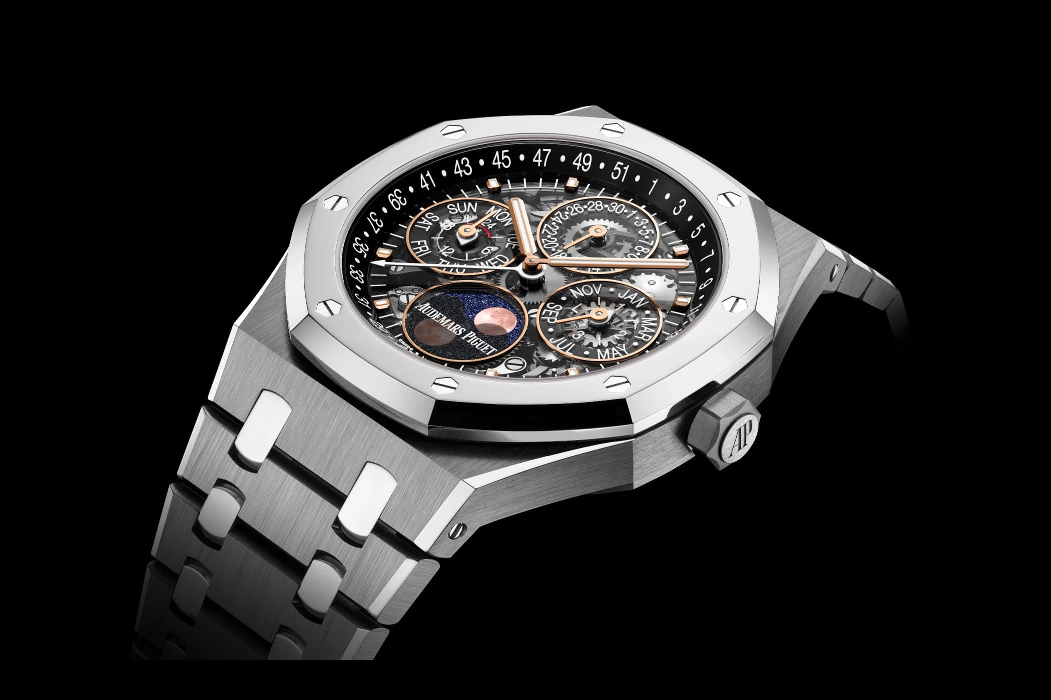 AP's Code 11.59 Gets the Skeleton Treatment: Perpetual Calendar Openworked Ref. 26443NB