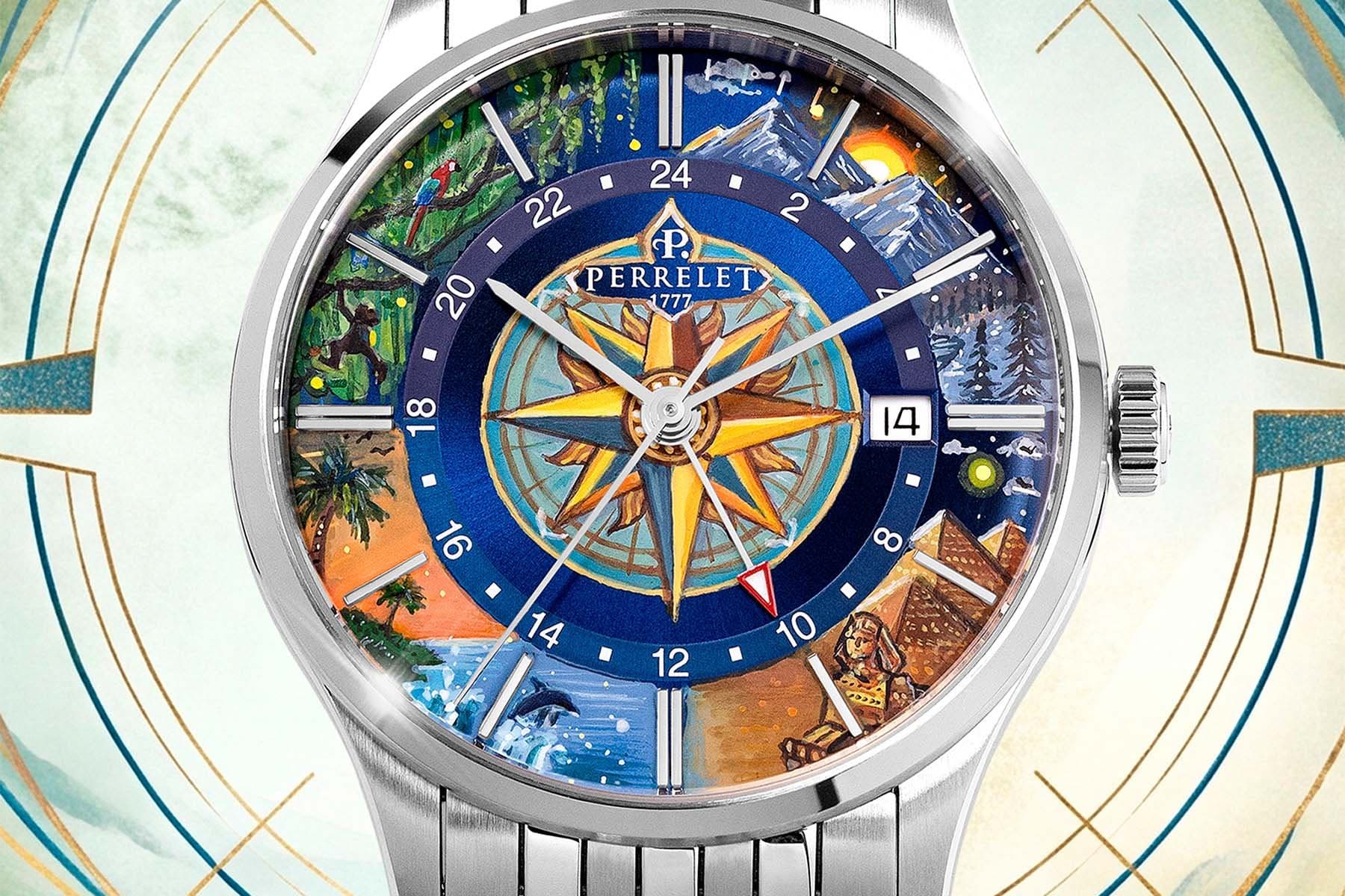 IFL Watches x Perrelet Weekend GMT Atlas: خمسون أطلسًا عالميًا مرسومًا يدويًا على ساعة GMT بحركة داخلية الصنع بسعر US$2,990